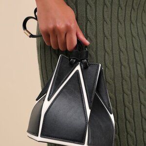 Lulus Unparalleled Style Black And White Color Block Bucket Bag - Size One Size